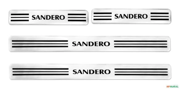 Jogo de Soleira Renault Sandero 2008 a 2023 Branco Resinado Imagem Jogo de Soleira Renault Sandero 2008 a 2023 Branco Resinado