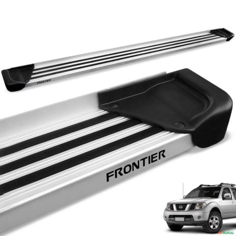 Estribo Lateral Frontier 2008 a 2016 Aluminio Natural A1 Imagem Estribo Lateral Frontier 2008 a 2016 Aluminio Natural A1