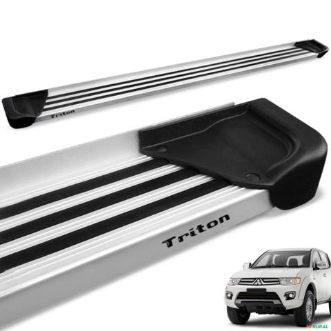 Estribo Lateral L200 Triton 2008 a 2018 Aluminio Natural A1 Imagem Estribo Lateral L200 Triton 2008 a 2018 Aluminio Natural A1