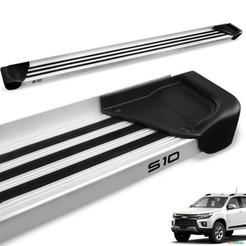 Estribo Lateral S10 CD 2012 a 2025 Aluminio Natural A1 Imagem Estribo Lateral S10 CD 2012 a 2025 Aluminio Natural A1