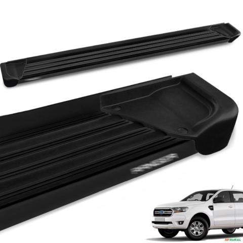 Estribo Lateral Ranger CD 2013 a 2026 Aluminio Preto A1 Imagem Estribo Lateral Ranger CD 2013 a 2026 Aluminio Preto A1