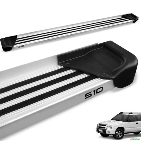 Estribo Lateral S10 CD 1995 a 2011 Aluminio Natural A1 Imagem Estribo Lateral S10 CD 1995 a 2011 Aluminio Natural A1