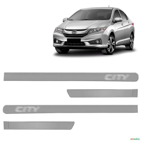 Jogo de Friso Lateral City 2015 a 2023 Cinza Iridium Metálico Imagem Jogo de Friso Lateral City 2015 a 2023 Cinza Iridium Metálico