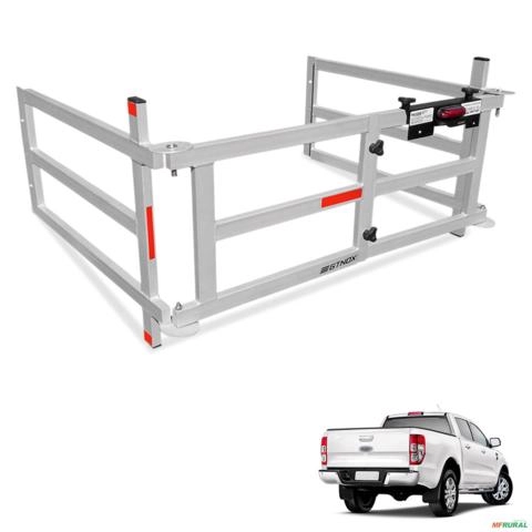 Extensor de Caçamba Ranger 2013 a 2026 Dobravel EDD Prata Imagem Extensor de Caçamba Ranger 2013 a 2026 Dobravel EDD Prata