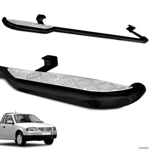 Estribo Lateral Saveiro G2 G3 G4 1998 A 2009 Tubolar Chapa Preto Imagem Estribo Lateral Saveiro G2 G3 G4 1998 A 2009 Tubolar Chapa Preto