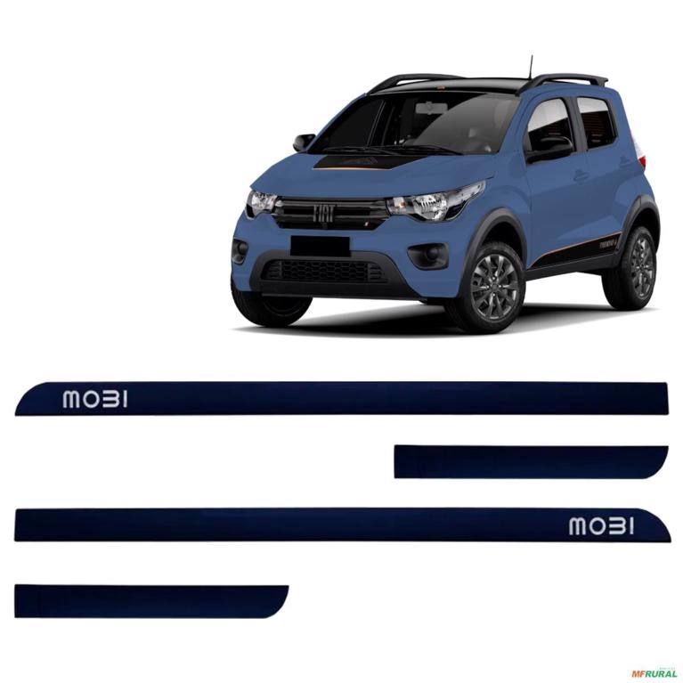 Jogo de Friso Lateral Mobi 2017 a 2025 Azul Netuno Imagem Jogo de Friso Lateral Mobi 2017 a 2025 Azul Netuno