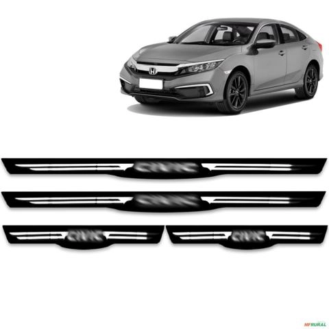 Jogo Soleira Resinada Civic 2017 A 2021 Preto Imagem Jogo Soleira Resinada Civic 2017 A 2021 Preto