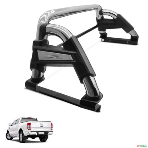 Santo Antonio Max Ranger 2013 a 2023 Cromado Com Barra Imagem Santo Antonio Max Ranger 2013 a 2023 Cromado Com Barra