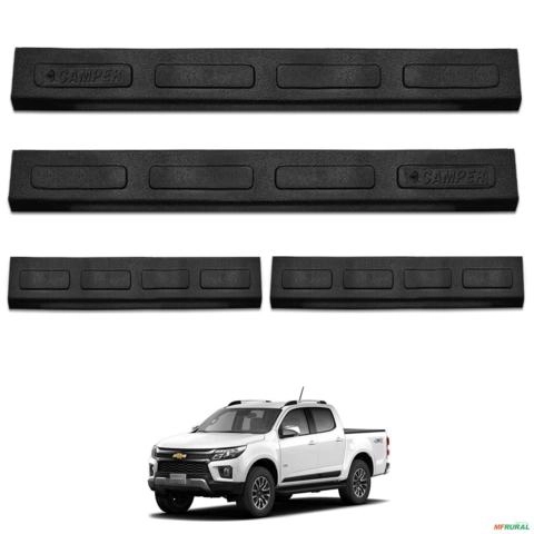 Jogo De Soleira Porta S10 CD 2012 a 2025 Injetada Preta Imagem Jogo De Soleira Porta S10 CD 2012 a 2025 Injetada Preta