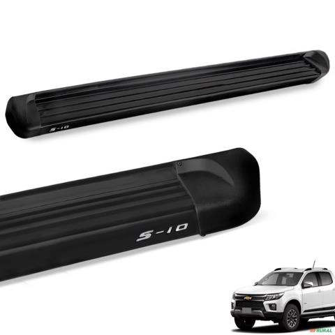 Estribo Lateral S10 2012 a 2025 Alumínio Preto Track Imagem Estribo Lateral S10 2012 a 2025 Alumínio Preto Track