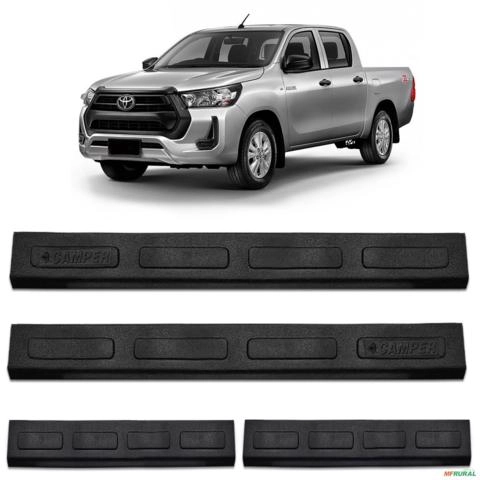 Jogo De Soleira Porta Hilux CD 2016 a 2025 Injetada Preta Imagem Jogo De Soleira Porta Hilux CD 2016 a 2025 Injetada Preta