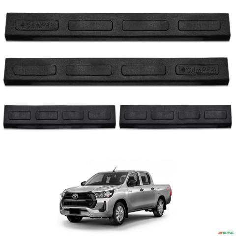 Jogo De Soleira Porta Hilux CD 2016 a 2025 Injetada Preta Imagem Jogo De Soleira Porta Hilux CD 2016 a 2025 Injetada Preta