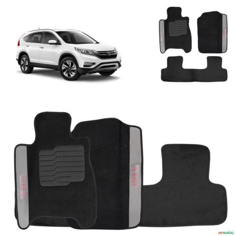Jogo de Tapete Carpete CRV 2012 a 2018 Preto 3 Peças Imagem Jogo de Tapete Carpete CRV 2012 a 2018 Preto 3 Peças