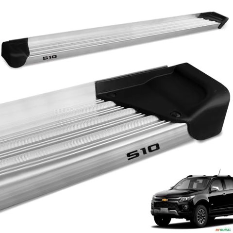 Estribo Lateral S10 CD 2012 a 2025 Aluminio Natural A3 Imagem Estribo Lateral S10 CD 2012 a 2025 Aluminio Natural A3