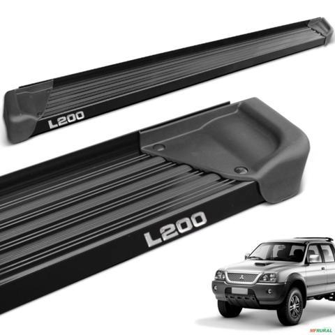 Estribo Lateral L200 Sport Outdoor 2005 a 2012 Aluminio Preto A3 Imagem Estribo Lateral L200 Sport Outdoor 2005 a 2012 Aluminio Preto A3