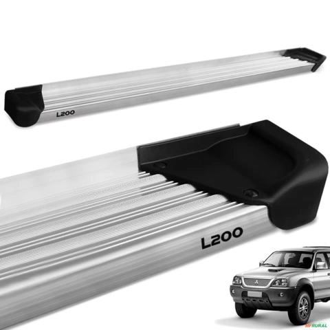 Estribo Lateral L200 Sport Outdoor 2004 a 2012  Alumínio Natural A3 Imagem Estribo Lateral L200 Sport Outdoor 2004 a 2012  Alumínio Natural A3