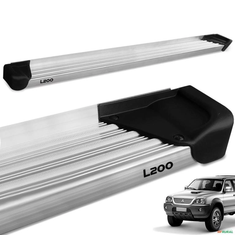 Estribo Lateral L200 Sport Outdoor 2004 a 2012  Alumínio Natural A3 Imagem Estribo Lateral L200 Sport Outdoor 2004 a 2012  Alumínio Natural A3