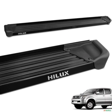 Estribo Lateral Hilux CD 2005 a 2015 Aluminio Preto A3 Imagem Estribo Lateral Hilux CD 2005 a 2015 Aluminio Preto A3