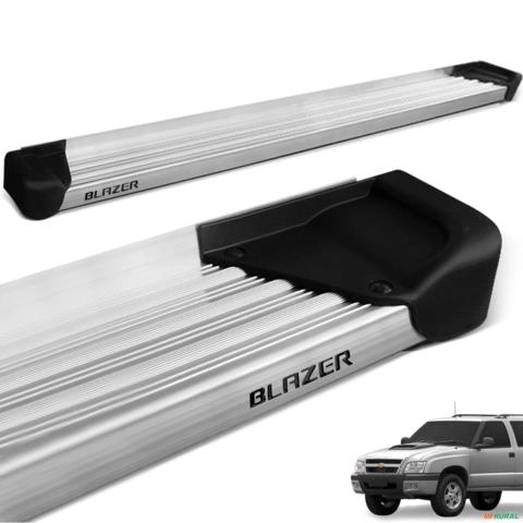 Estribo Lateral Blazer 1995 a 2011 Aluminio Natural A3 Imagem Estribo Lateral Blazer 1995 a 2011 Aluminio Natural A3