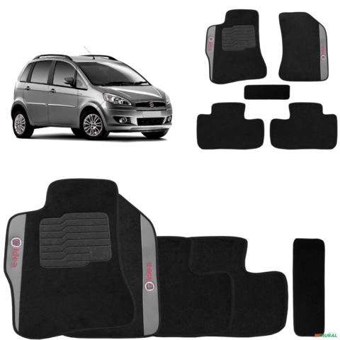 Jogo de Tapetes Carpete idea 2007 a 2011 Preto 5 Peças Imagem Jogo de Tapetes Carpete idea 2007 a 2011 Preto 5 Peças