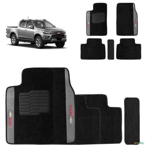 Jogo de Tapete Carpete S10 CD 2012 a 2018 Preto 5 Peças Imagem Jogo de Tapete Carpete S10 CD 2012 a 2018 Preto 5 Peças