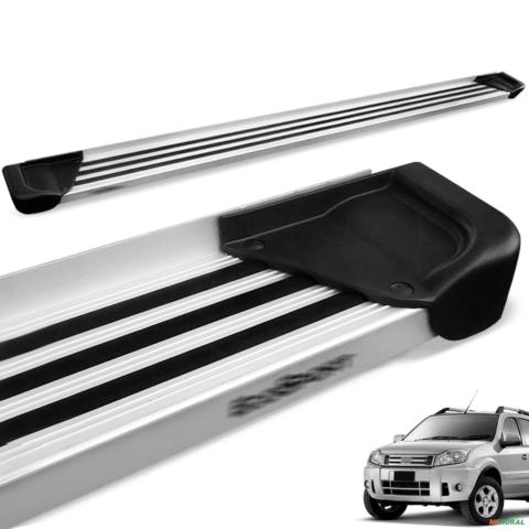 Estribo Lateral Ecosport 2003 a 2012 Aluminio Natural A1 Imagem Estribo Lateral Ecosport 2003 a 2012 Aluminio Natural A1