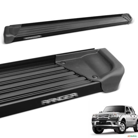 Estribo Lateral Ranger CD 1998 a 2012 Aluminio Preto A3 Imagem Estribo Lateral Ranger CD 1998 a 2012 Aluminio Preto A3
