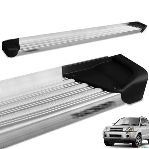 Estribo Lateral Tucson 2005 a 2016 Aluminio Natural A3 Imagem Estribo Lateral Tucson 2005 a 2016 Aluminio Natural A3