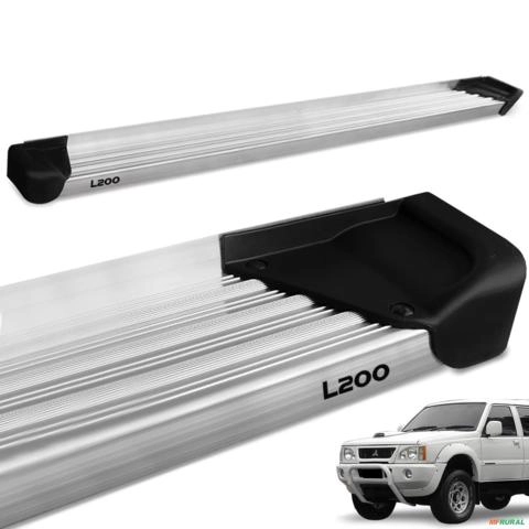 Estribo Lateral L200 Gl GLS 1999 a 2003 Aluminio Natural A3 Imagem Estribo Lateral L200 Gl GLS 1999 a 2003 Aluminio Natural A3