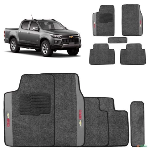 Jogo de Tapete Carpete S10 CD 2012 a 2018 Grafite 5 Peças Imagem Jogo de Tapete Carpete S10 CD 2012 a 2018 Grafite 5 Peças