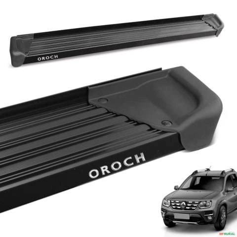 Estribo Lateral Oroch 2016 a 2025 Aluminio Preto A3 Imagem Estribo Lateral Oroch 2016 a 2025 Aluminio Preto A3