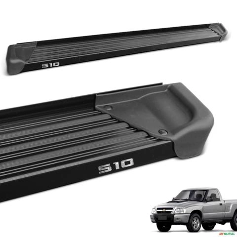 Estribo Lateral S10 CS 1995 a 2011 Aluminio Preto A3 Imagem Estribo Lateral S10 CS 1995 a 2011 Aluminio Preto A3