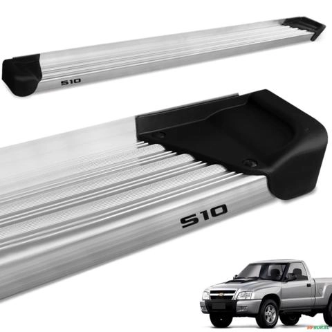 Estribo Lateral S10 CS 1995 a 2011 Aluminio Natural A3 Imagem Estribo Lateral S10 CS 1995 a 2011 Aluminio Natural A3