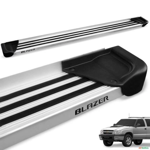 Estribo Lateral Blazer 1995 a 2011 Aluminio Natural A1 Imagem Estribo Lateral Blazer 1995 a 2011 Aluminio Natural A1