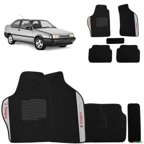 Jogo De Tapete Carpete Tempra 1992 a 1999 Preto 5 Peças Imagem Jogo De Tapete Carpete Tempra 1992 a 1999 Preto 5 Peças