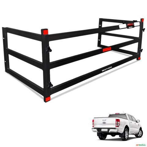 Extensor de Caçamba Ranger 2013 a 2026 Divisor ED Preto Imagem Extensor de Caçamba Ranger 2013 a 2026 Divisor ED Preto