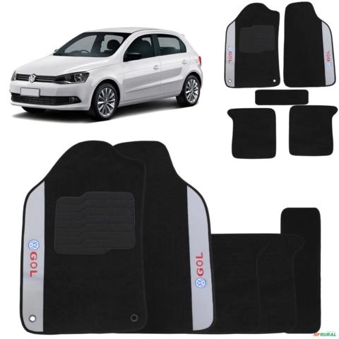 Jogo de Tapete Carpete Gol G6 2013 a 2016 Preto Bordado Imagem Jogo de Tapete Carpete Gol G6 2013 a 2016 Preto Bordado
