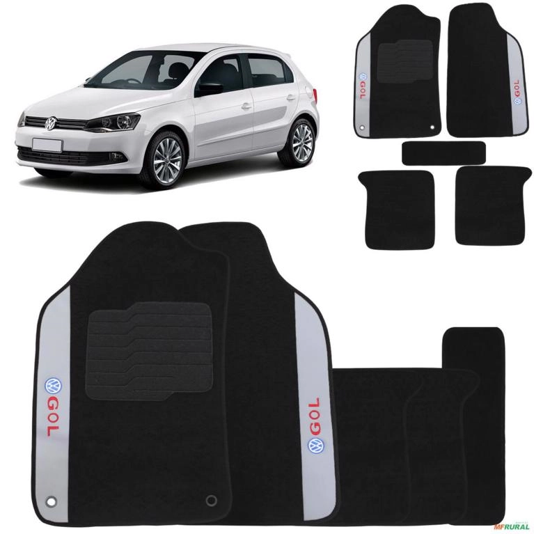 Jogo de Tapete Carpete Gol G6 2013 a 2016 Preto Bordado Imagem Jogo de Tapete Carpete Gol G6 2013 a 2016 Preto Bordado