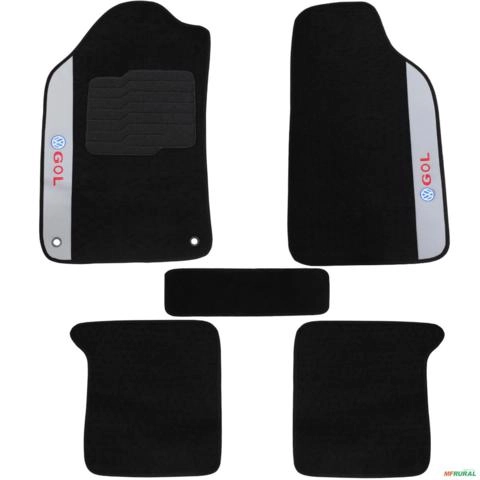 Imagem Jogo de Tapete Carpete Gol G6 2013 a 2016 Preto Bordado Imagem Jogo de Tapete Carpete Gol G6 2013 a 2016 Preto Bordado