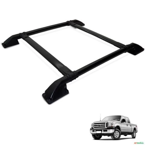 Rack De Teto Bagageiro F250 CD 1998 a 2011 Tubolar Preto Imagem Rack De Teto Bagageiro F250 CD 1998 a 2011 Tubolar Preto