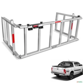 Extensor De Caçamba Hilux 2005 a 2015 Rampa Prata Reforçado 350kg Extensor De Caçamba Hilux 2005 a 2015 Rampa Prata Reforçado 350kg