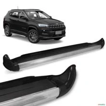 Estribo Lateral Jeep Compass 2017 a 2023 Preto Fosco Personalizado