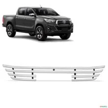 Sobre Grade Toyota Hilux 2019 Inferior Aço Inox Cromada Max