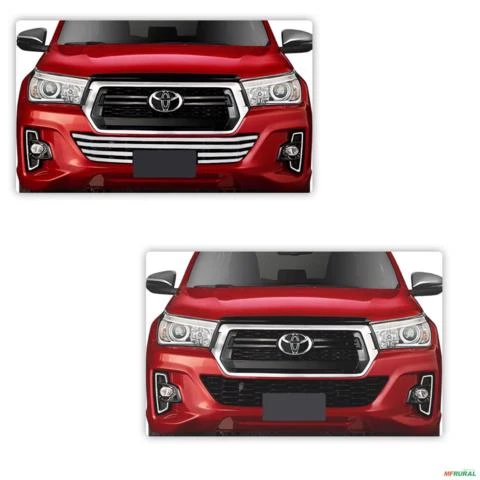 Sobre Grade Toyota Hilux 2019 Inferior Aço Inox Cromada Max