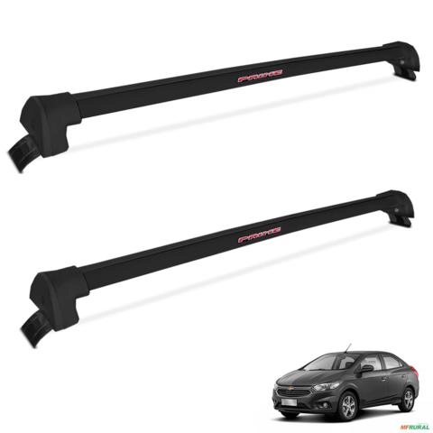 Rack De Teto Travessa Prisma Onix 2013 a 2025 Alumínio Preto Imagem Rack De Teto Travessa Prisma Onix 2013 a 2025 Alumínio Preto