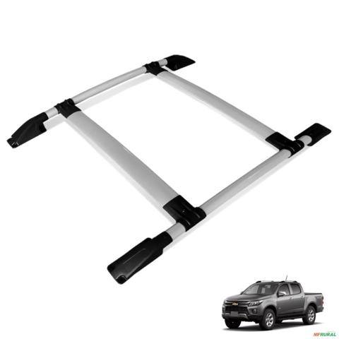 Rack de Teto Bagageiro S10 2012 a 2025 Tubolar Prata Imagem Rack de Teto Bagageiro S10 2012 a 2025 Tubolar Prata