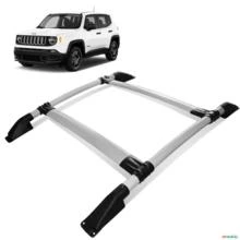 Rack de Teto Bagageiro Jeep Renegade 2016 a 2023 Tubolar Prata