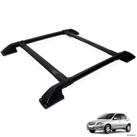 Rack de Teto Bagageiro Celta 2003 a 2007 Tubolar Preto Imagem Rack de Teto Bagageiro Celta 2003 a 2007 Tubolar Preto