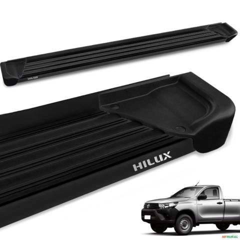 Estribo Lateral Hilux CS 2016 a 2025 Aluminio Preto A1 Imagem Estribo Lateral Hilux CS 2016 a 2025 Aluminio Preto A1