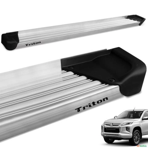 Estribo Lateral L200 Triton Sport 2017 a 2025 Aluminio Natural A3 Imagem Estribo Lateral L200 Triton Sport 2017 a 2025 Aluminio Natural A3
